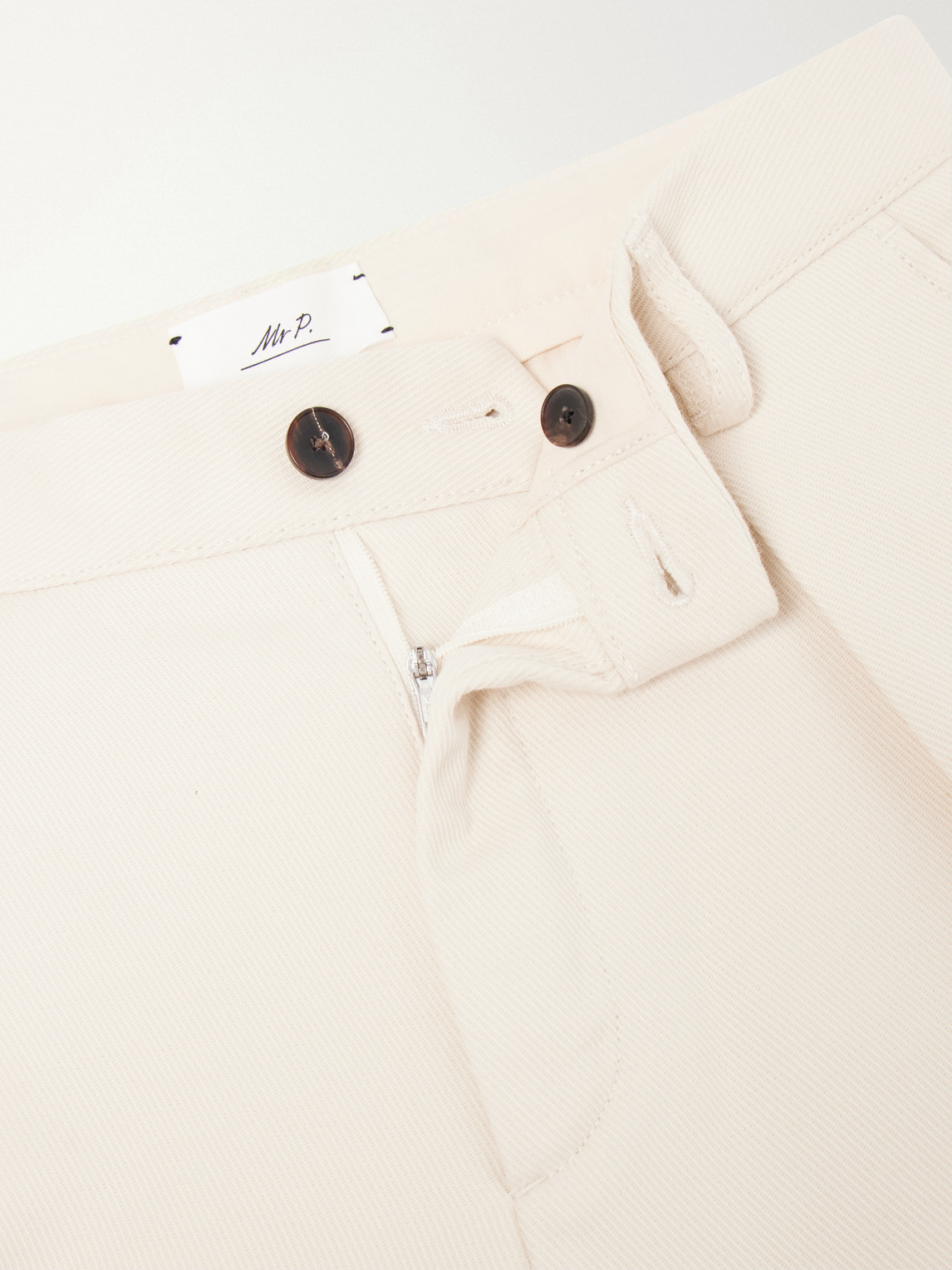Mr P. - Tapered Pleated Cotton And Cashmere-Blend Trousers