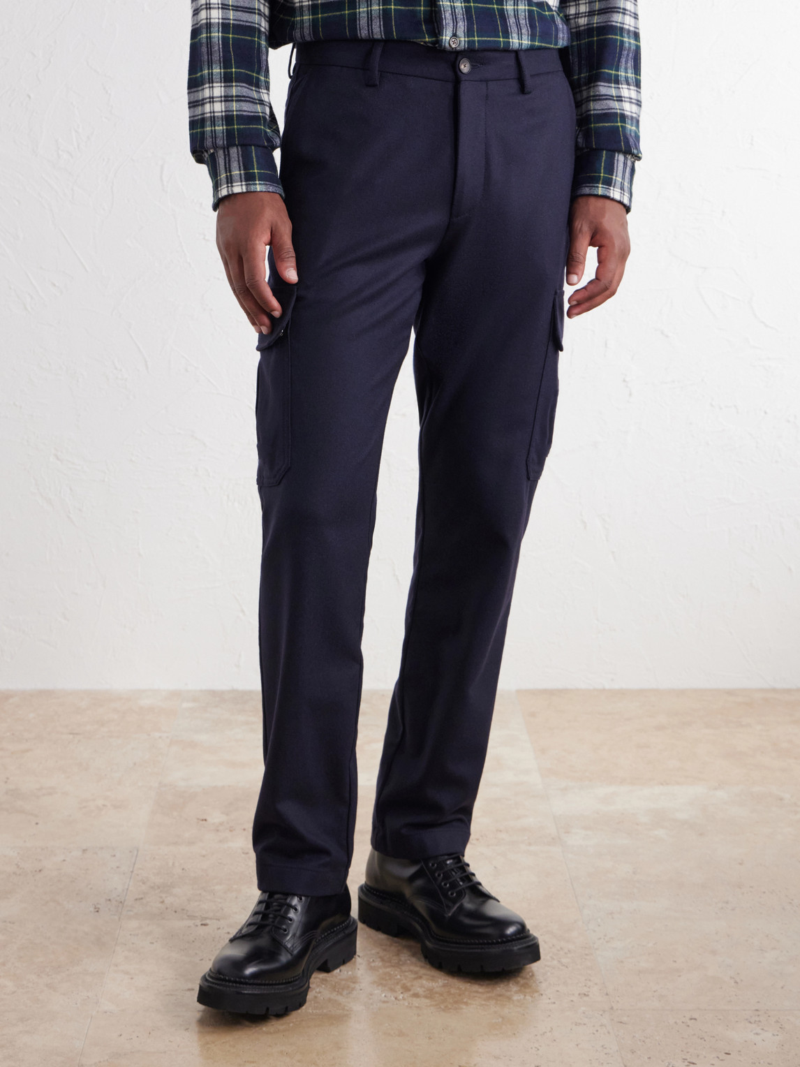 Mr P. - Straight-Leg Wool-Flannel Cargo Trousers