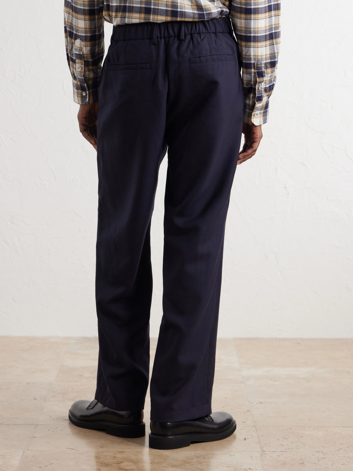 Mr P. - Wide-Leg Pleated Wool-Fresco Trousers