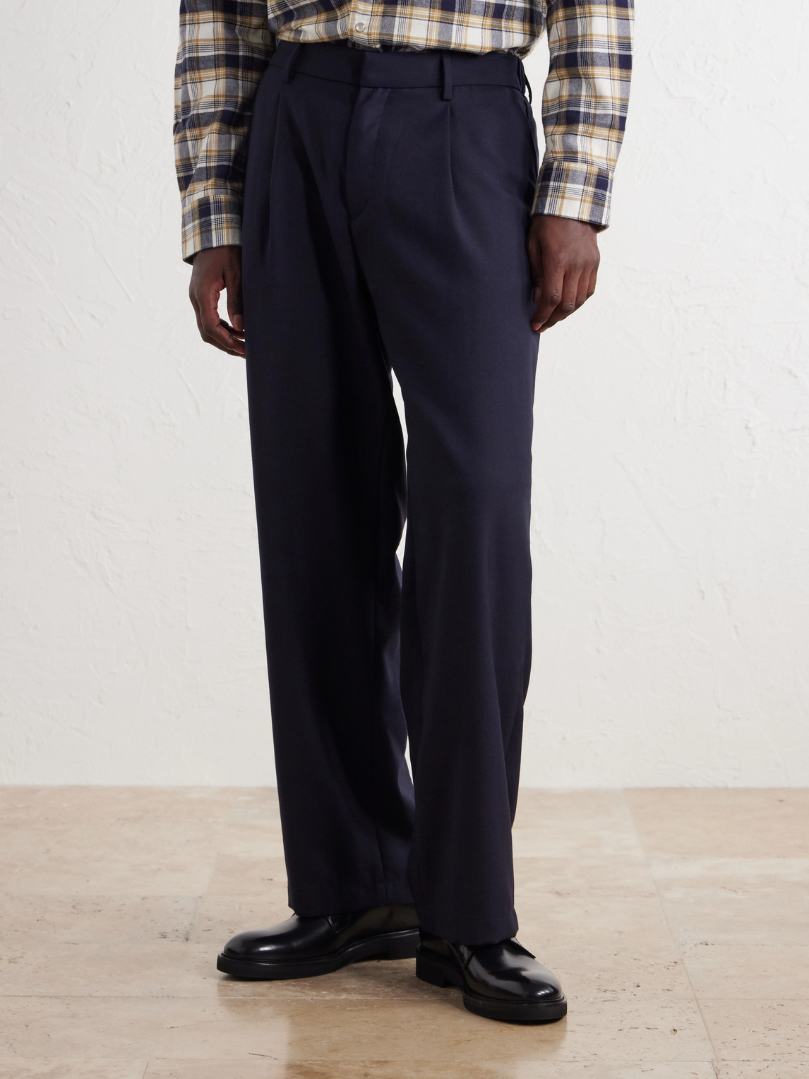 Mr P. - Wide-Leg Pleated Wool-Fresco Trousers