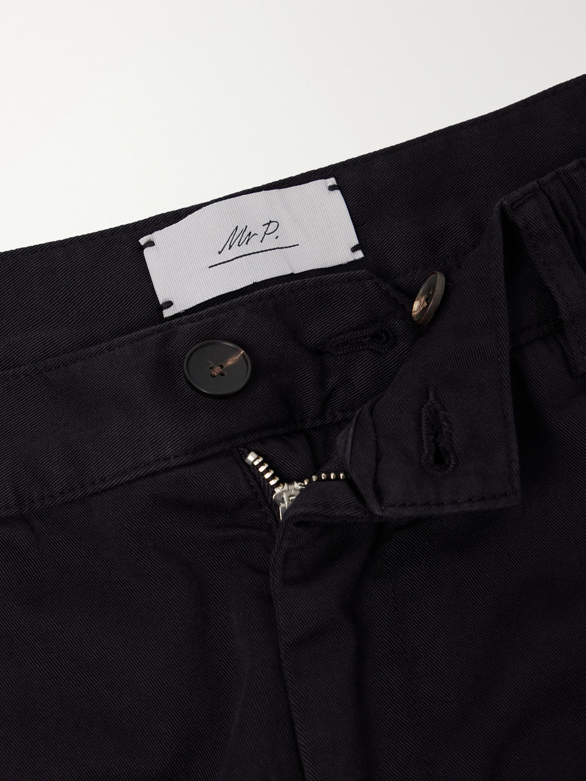 Mr P. - James Pleated Tapered Organic Cotton-Twill Trousers