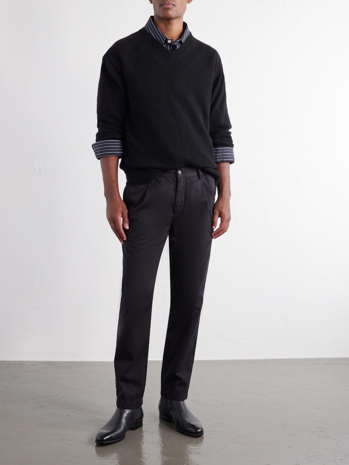 Mr P. - James Pleated Tapered Organic Cotton-Twill Trousers