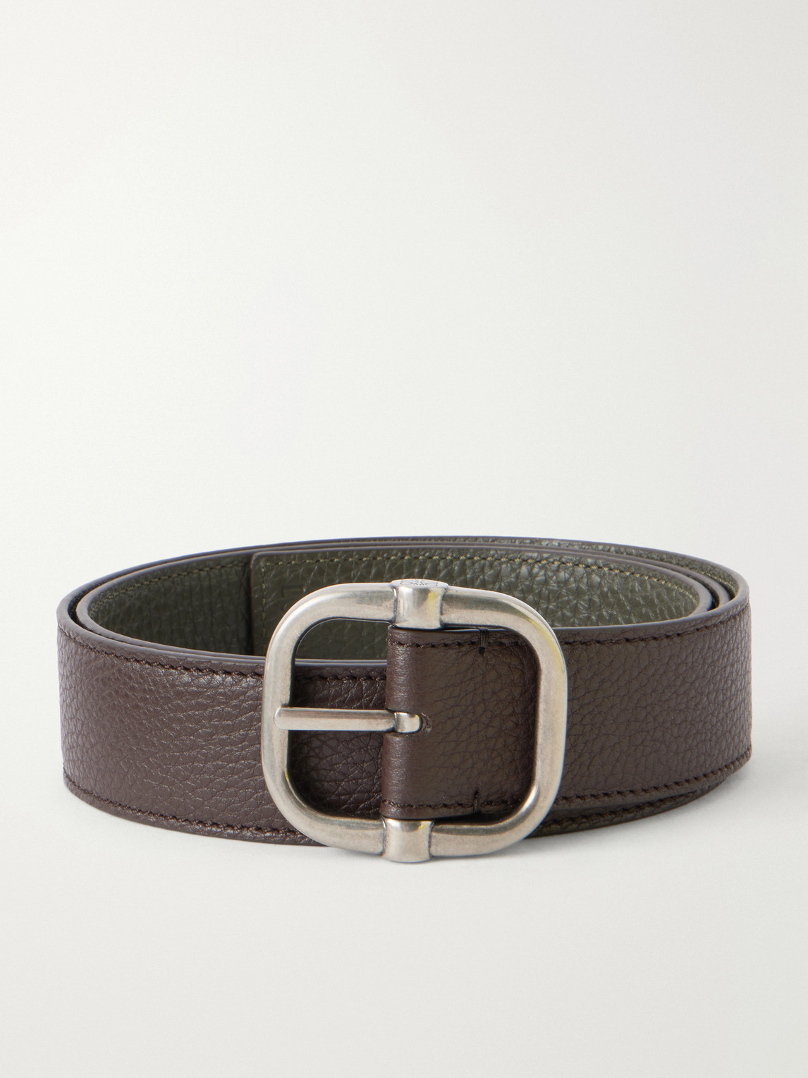 Loewe 3.5cm Reversible Full-grain Leather Belt In White