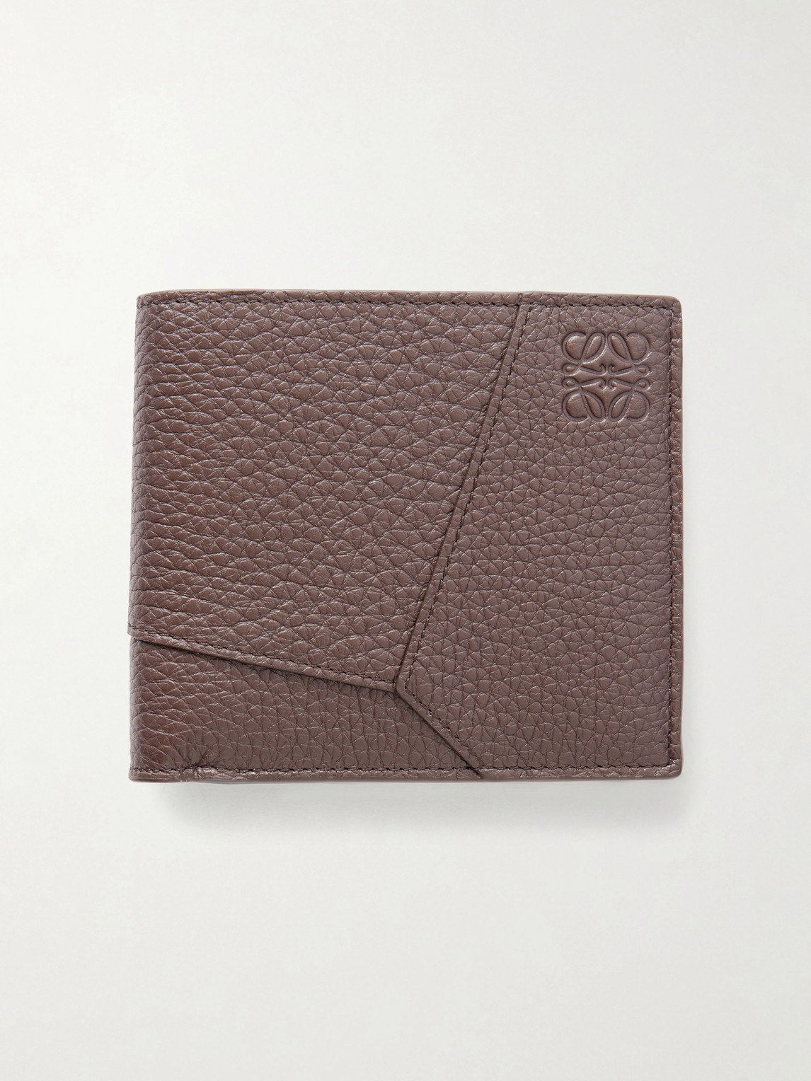 Puzzle Edge Panelled Full-Grain Leather Bifold Wallet