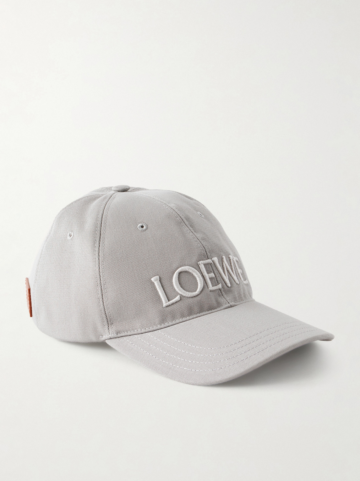 Loewe Leather-trimmed Cotton Baseball Cap In Green
