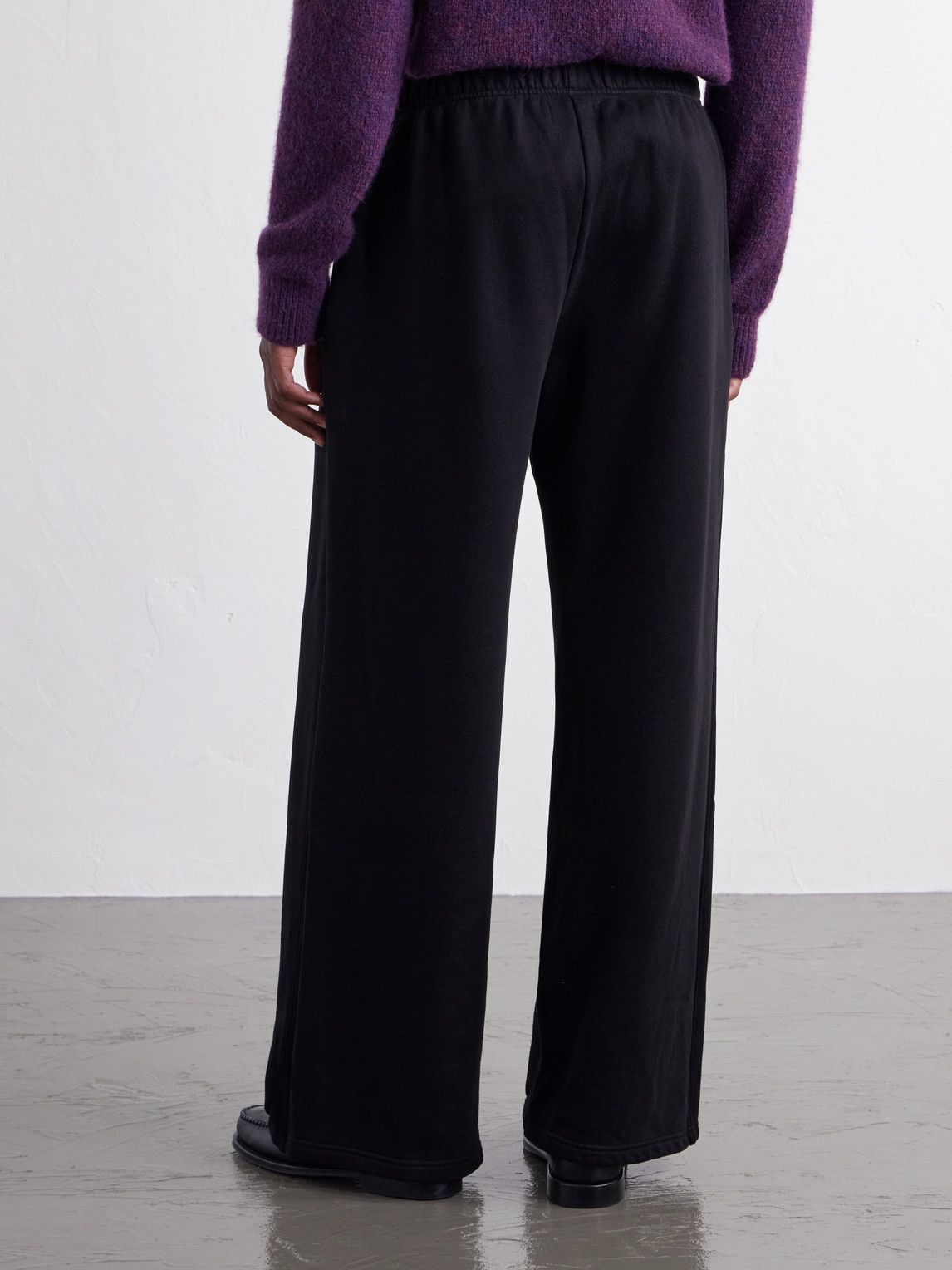 Party Wide-Leg Garment-Dyed Cotton-Fleece Sweatpants