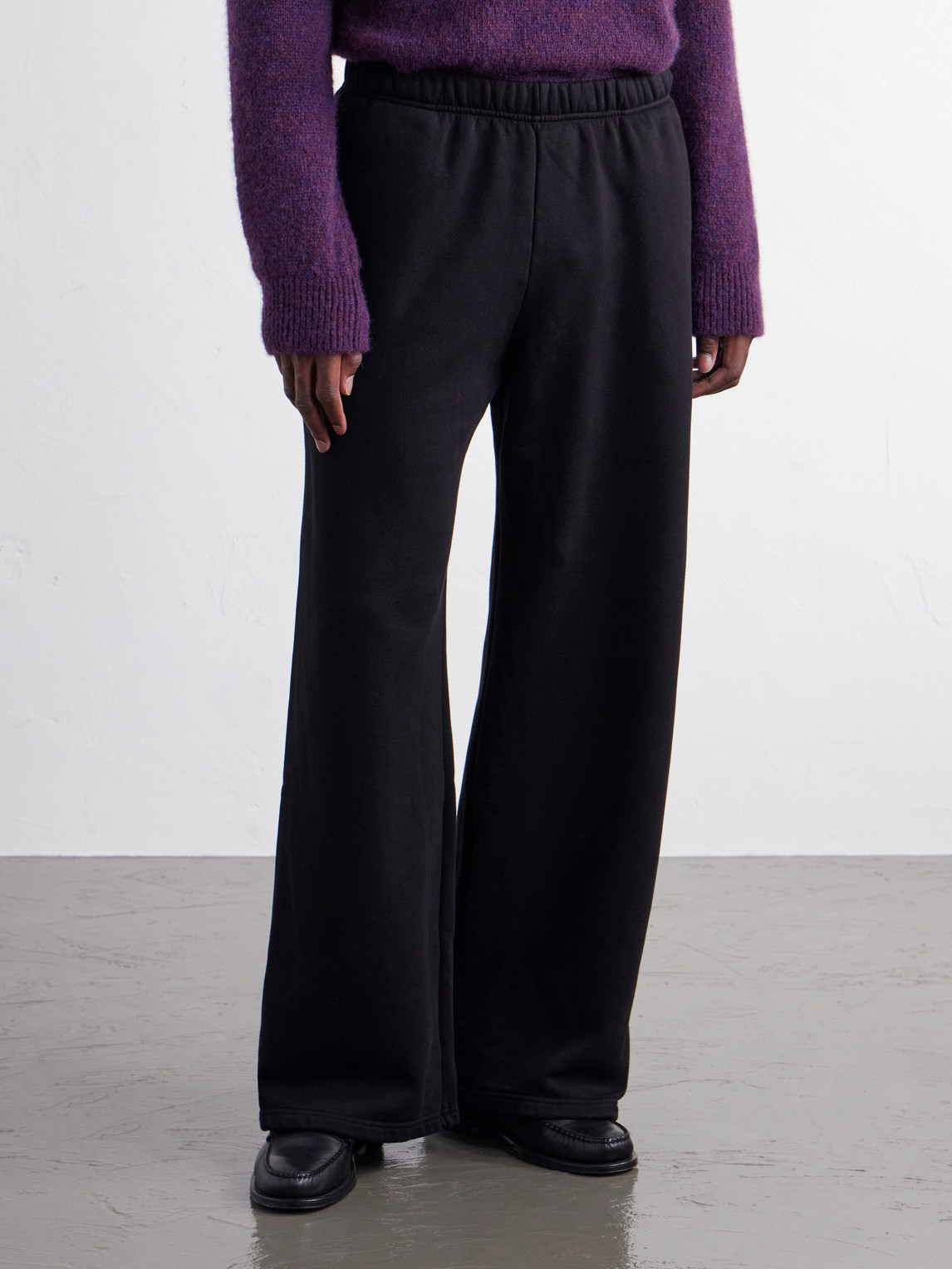 Party Wide-Leg Garment-Dyed Cotton-Fleece Sweatpants
