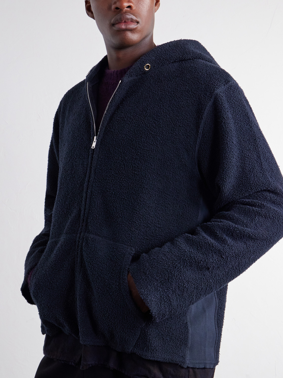 Cotton-Fleece Zip-Up Hoodie