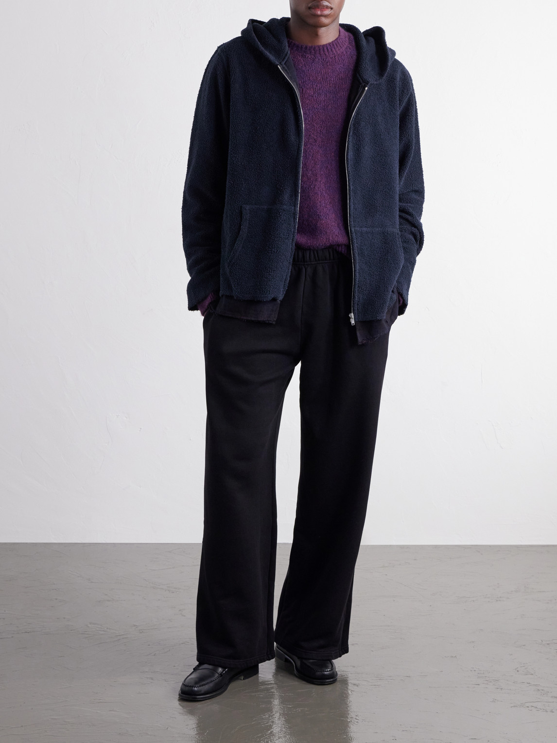 Cotton-Fleece Zip-Up Hoodie