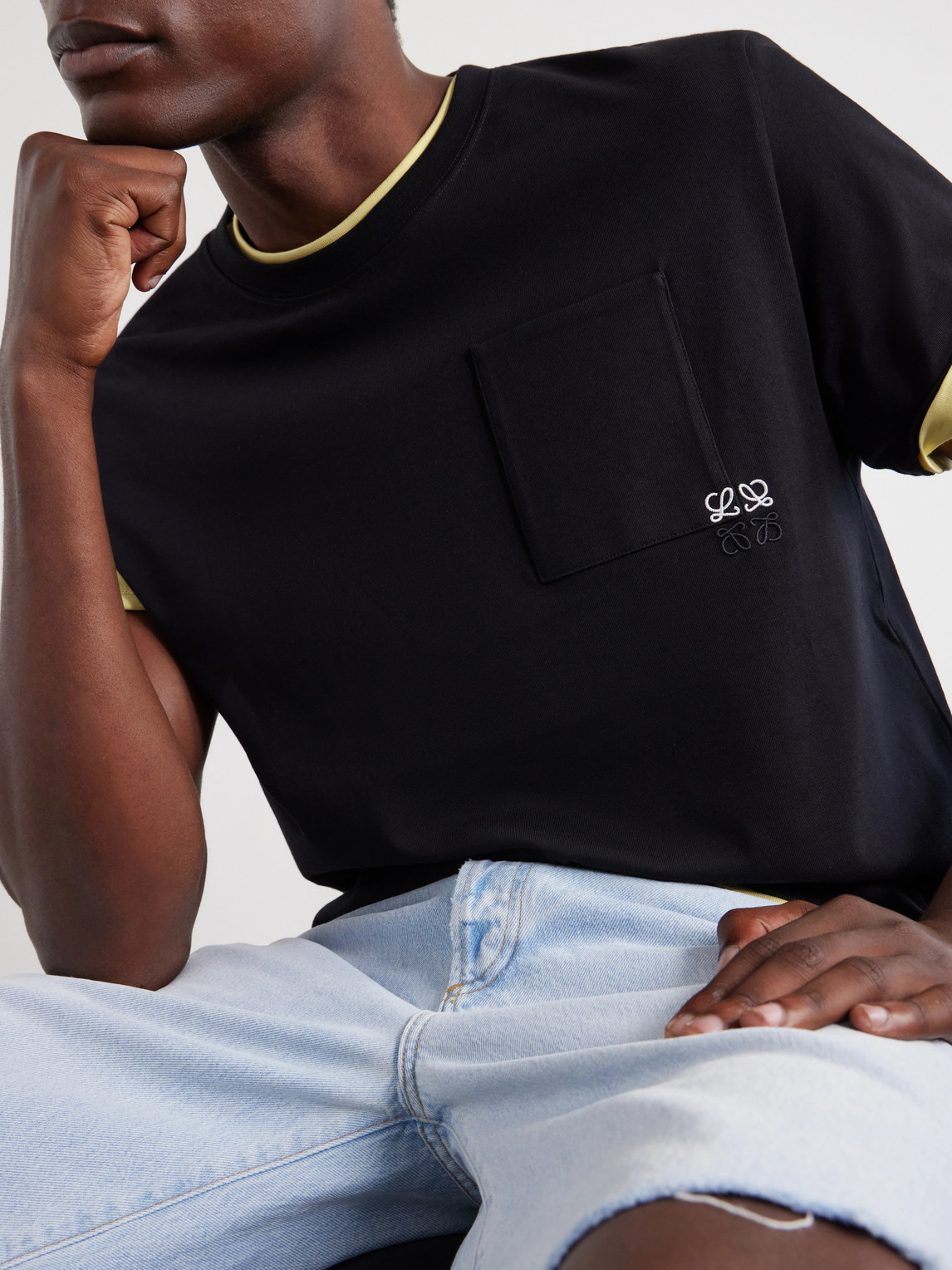 Anagram-Embroidered Cotton-Jersey T-Shirt