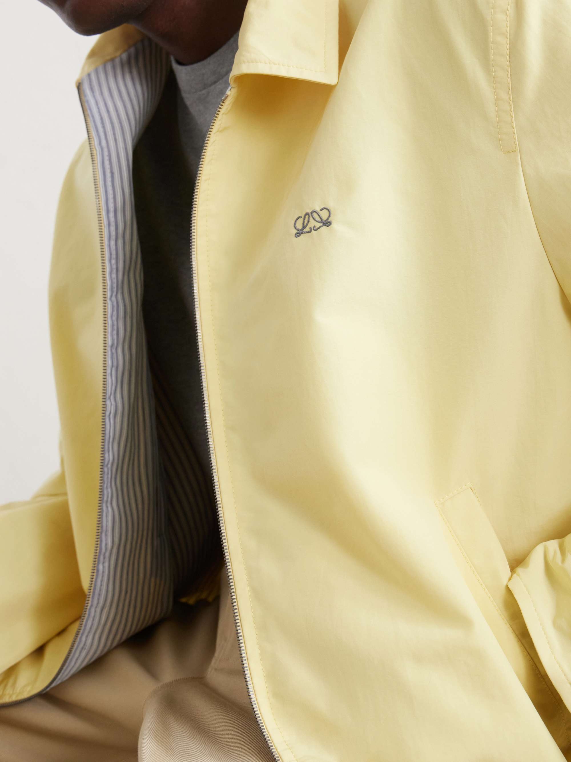 LOEWE Logo-Embroidered Cotton-Blend Jacket for Men | MR PORTER