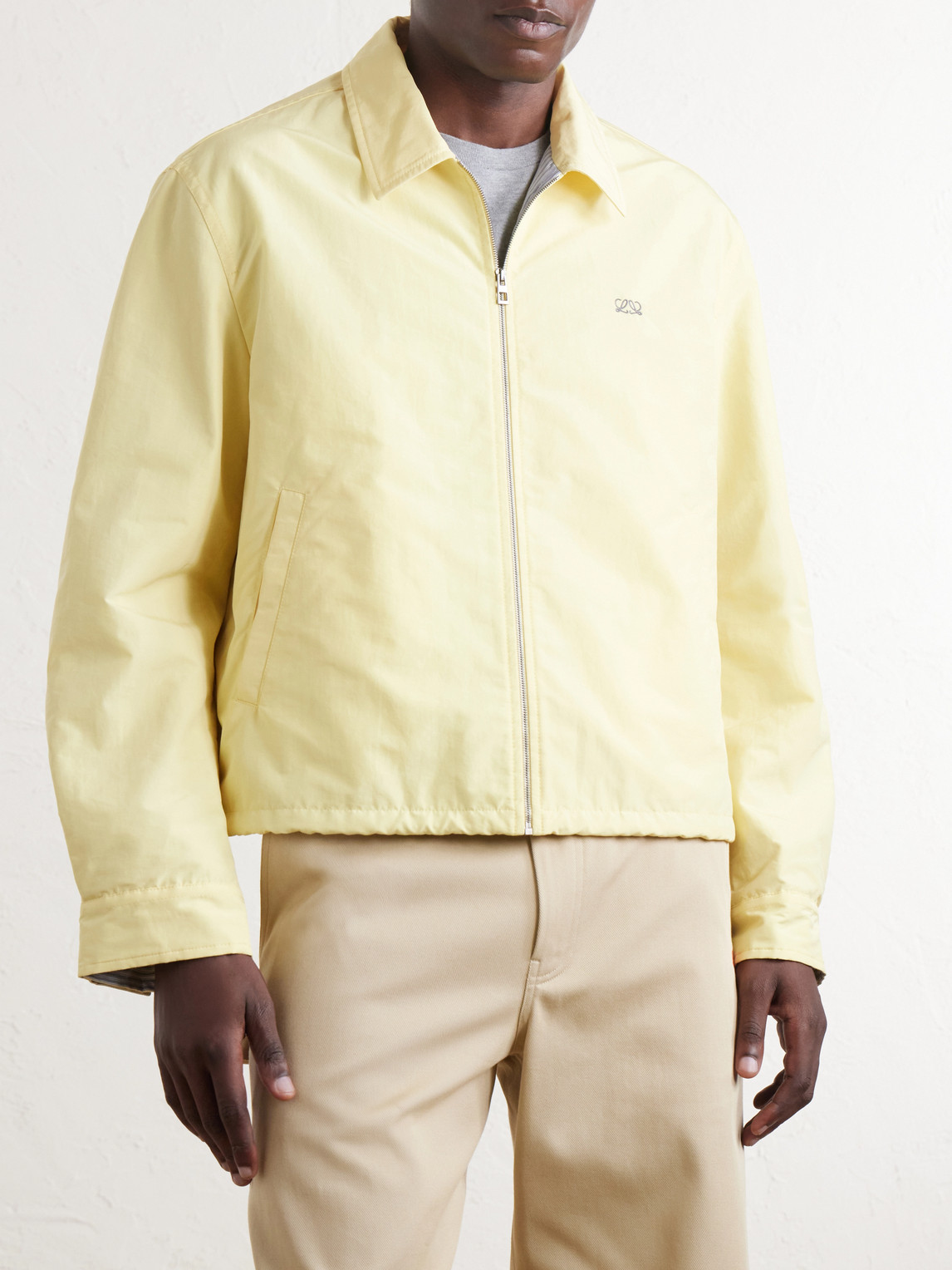 Logo-Embroidered Cotton-Blend Jacket
