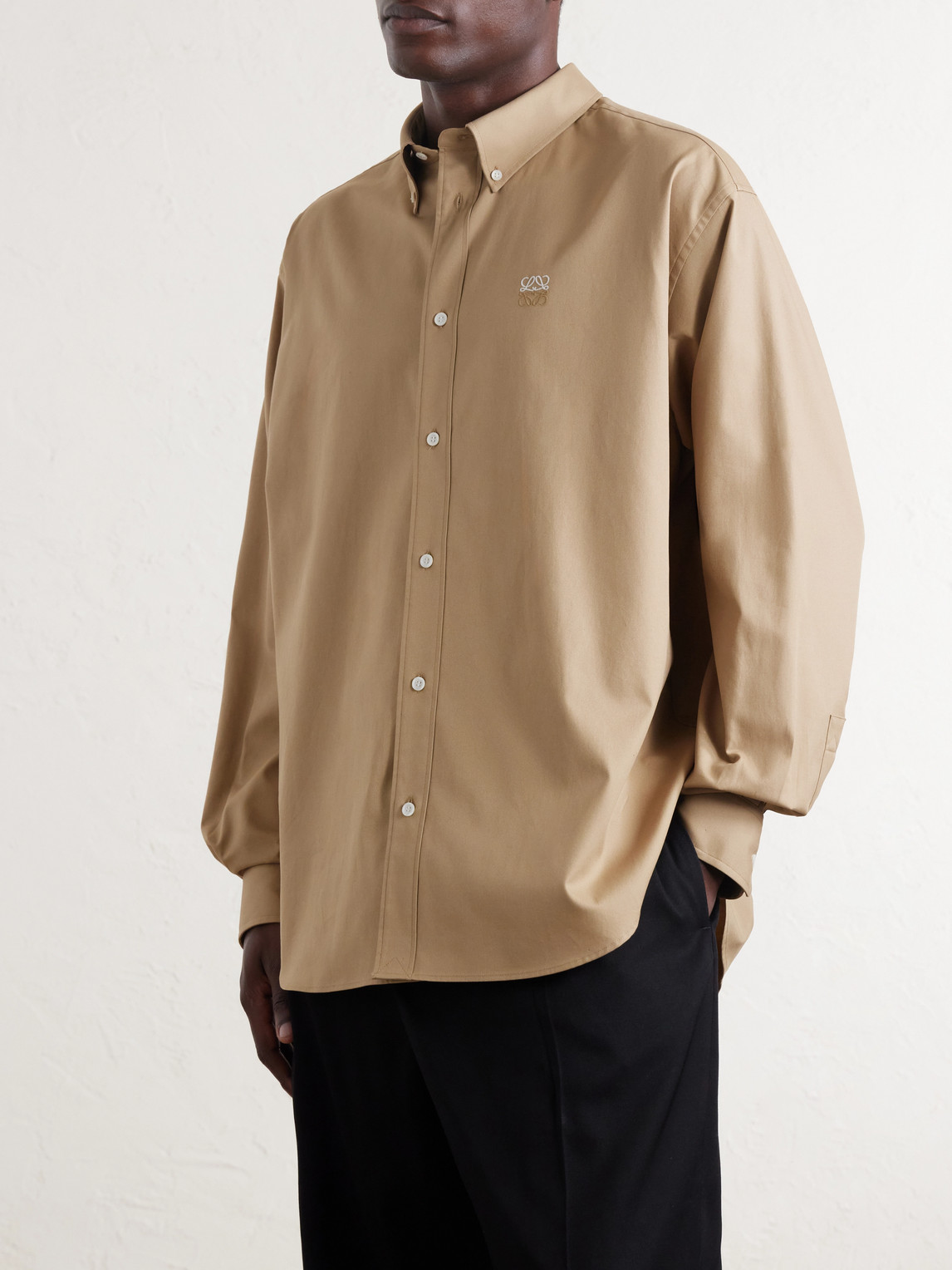 Anagram-Embroidered Cotton Shirt