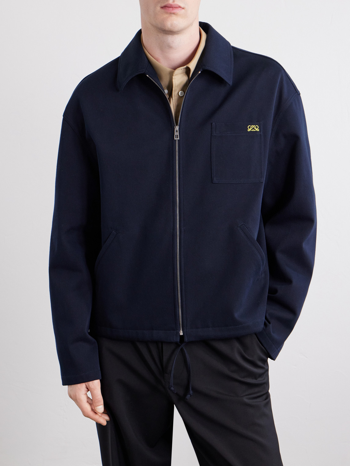 Logo-Embroidered Cotton-Twill Jacket