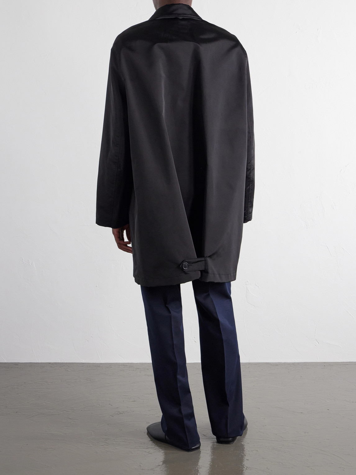 Logo-Embroidered Twill Trench Coat