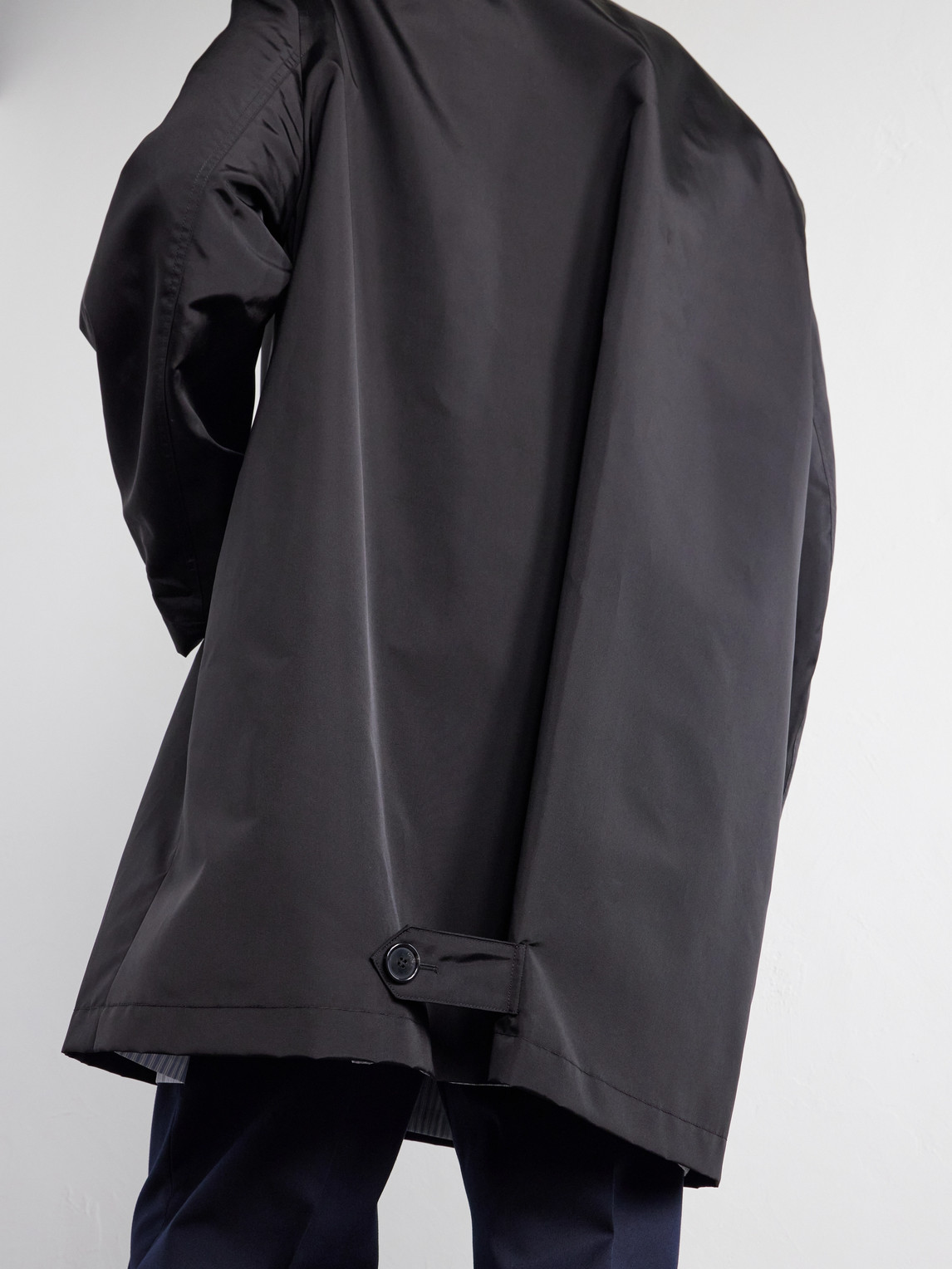 Logo-Embroidered Twill Trench Coat