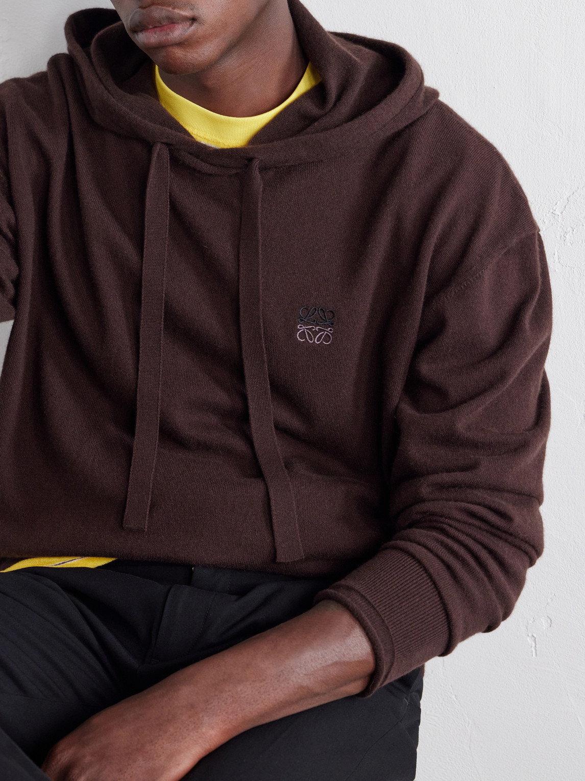 Anagram-Embroidered Cotton-Blend Hoodie