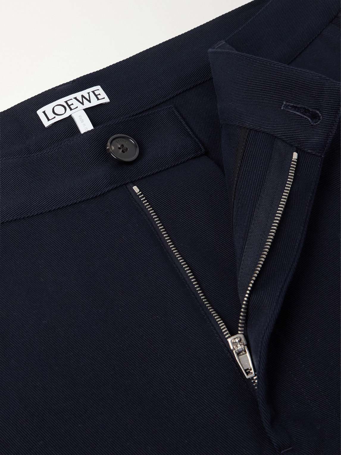 Logo-Embroidered Wide-Leg Cotton-Blend Drill Trousers
