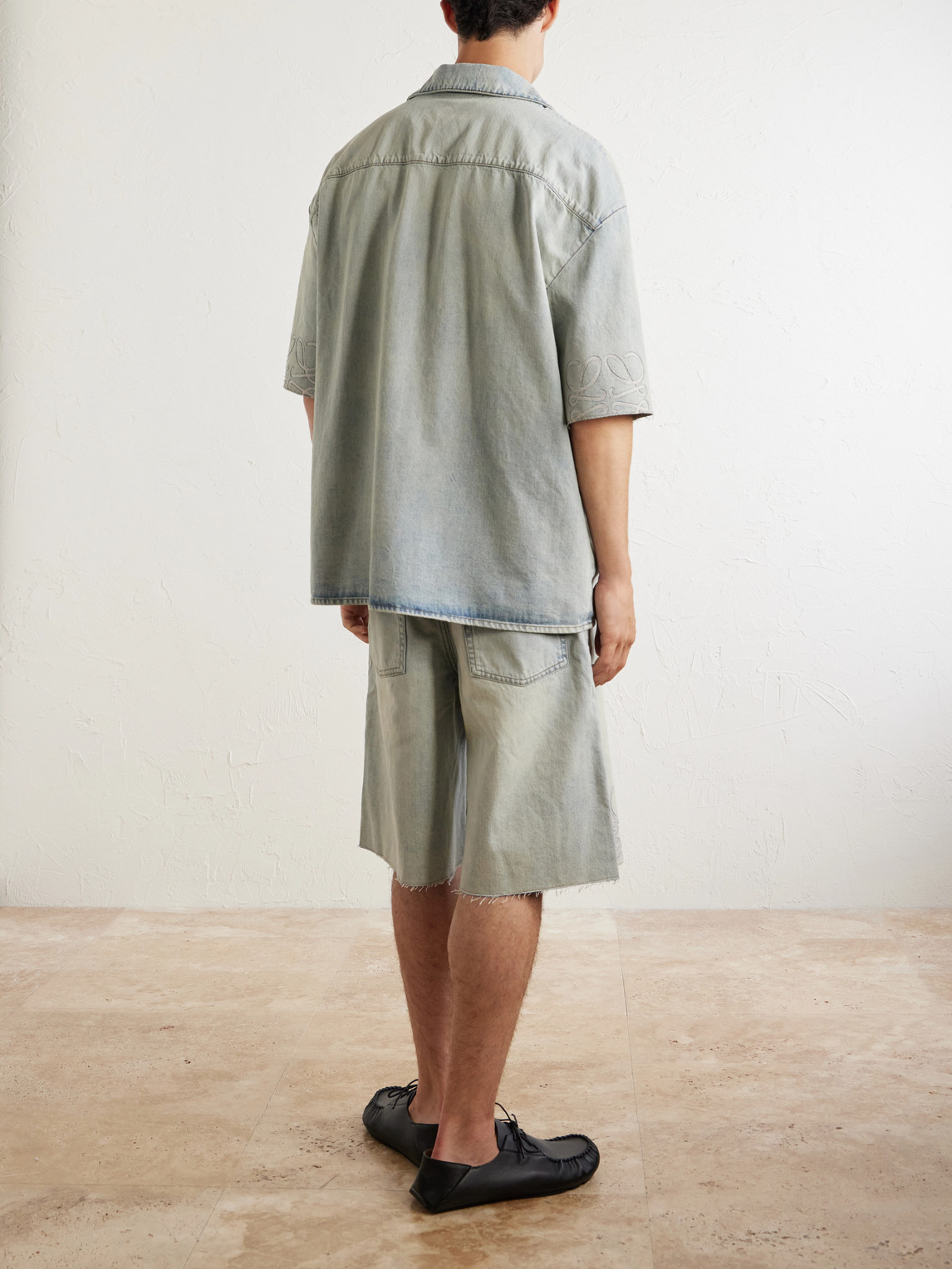 Camp-Collar Denim Shirt