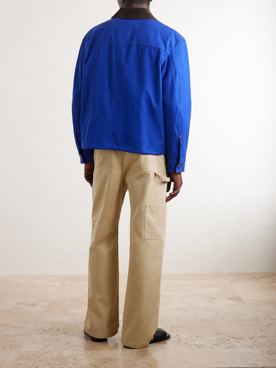 Suede-Trimmed Cotton Jacket