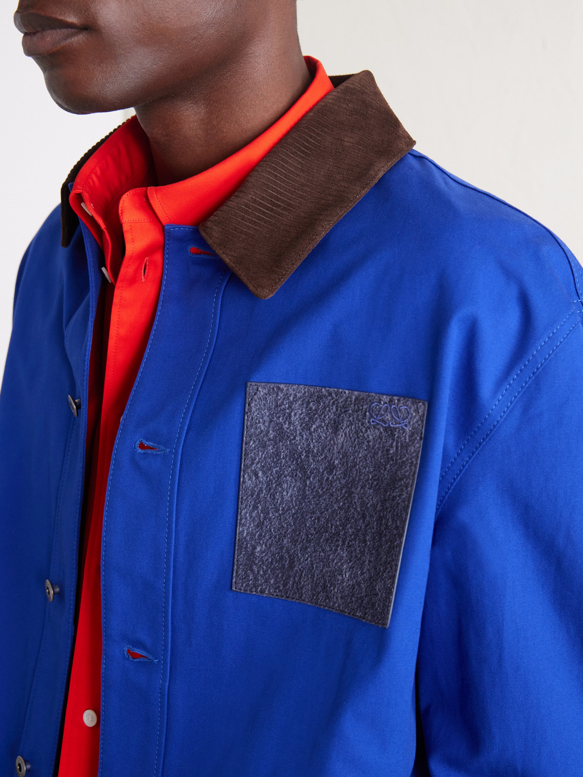 Suede-Trimmed Cotton Jacket