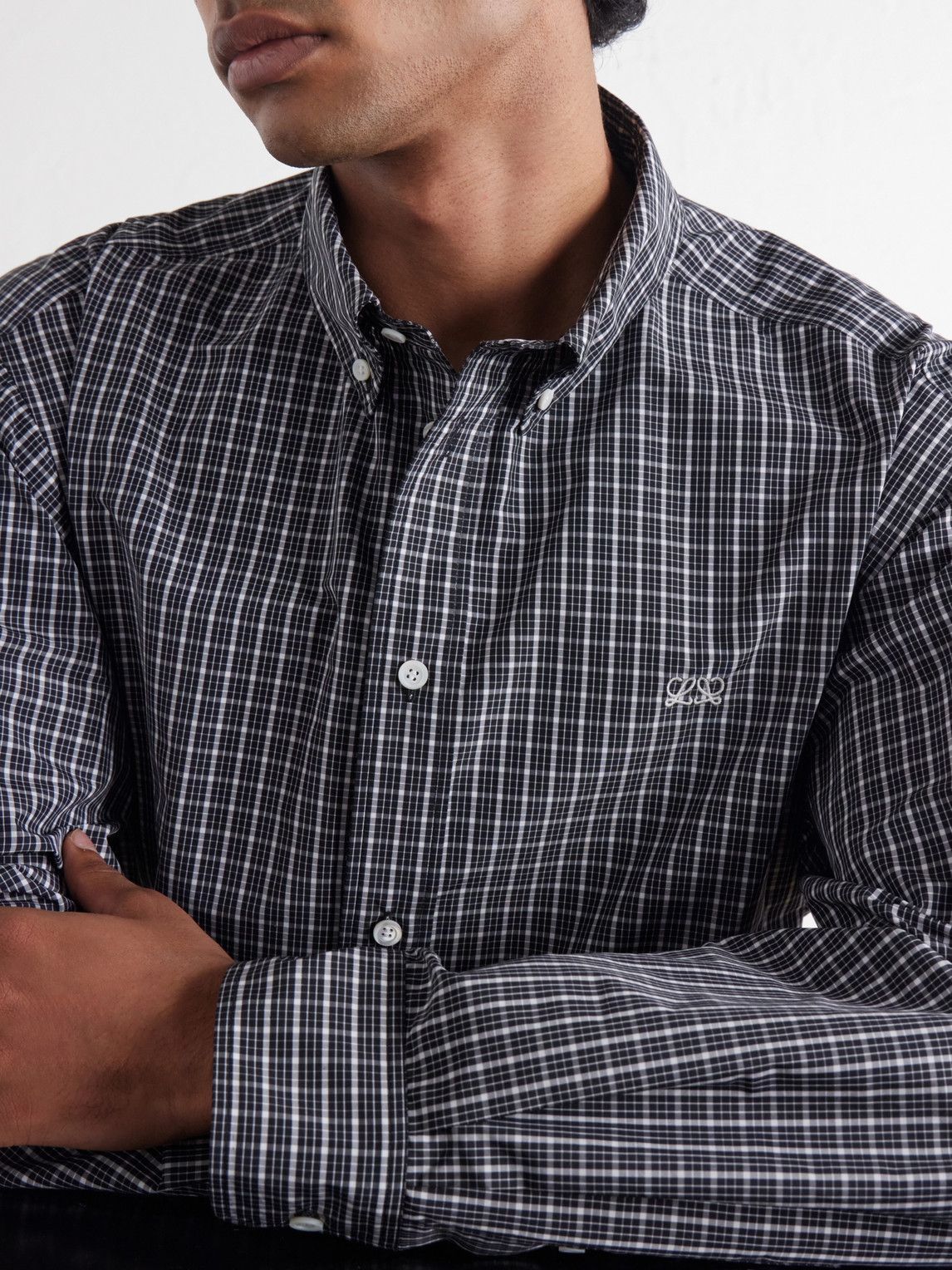 Loewe Logo-Embroidered Checked Shirt