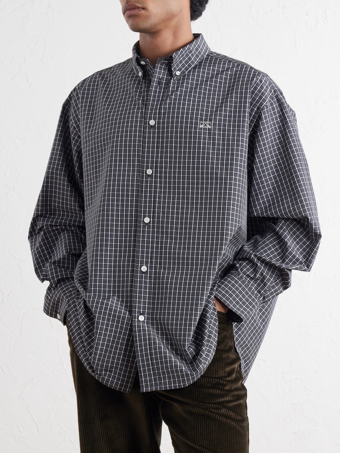 Loewe Logo-Embroidered Checked Shirt