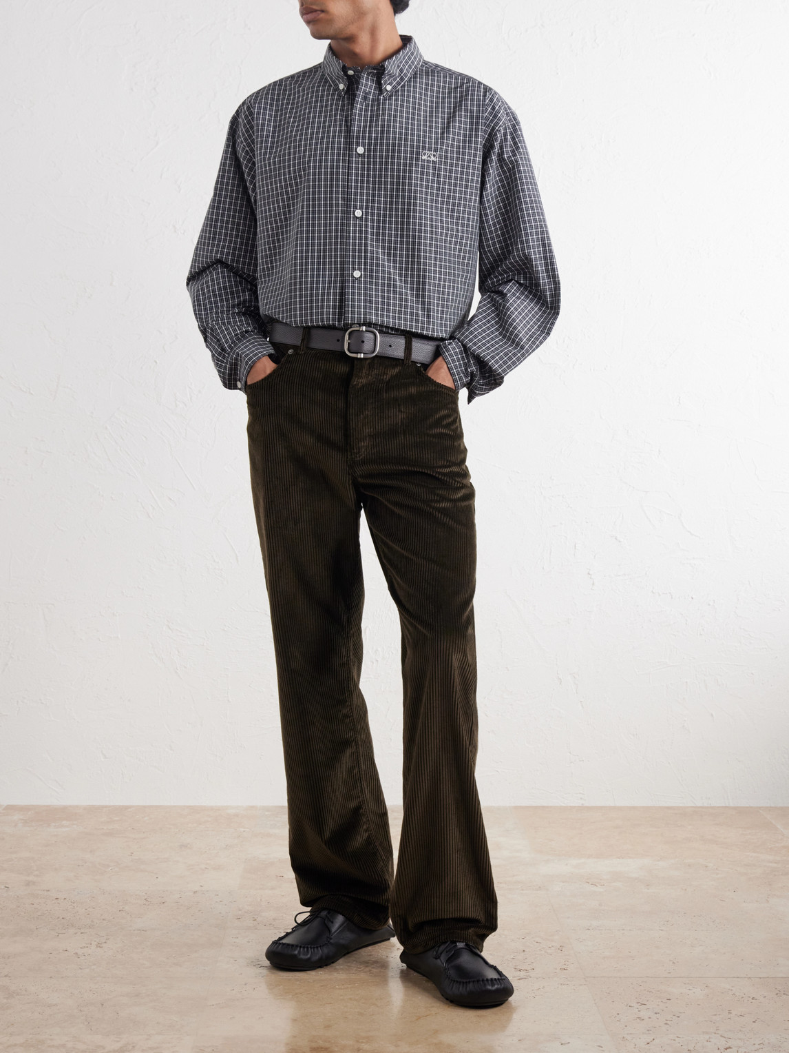 Loewe Logo-Embroidered Checked Shirt