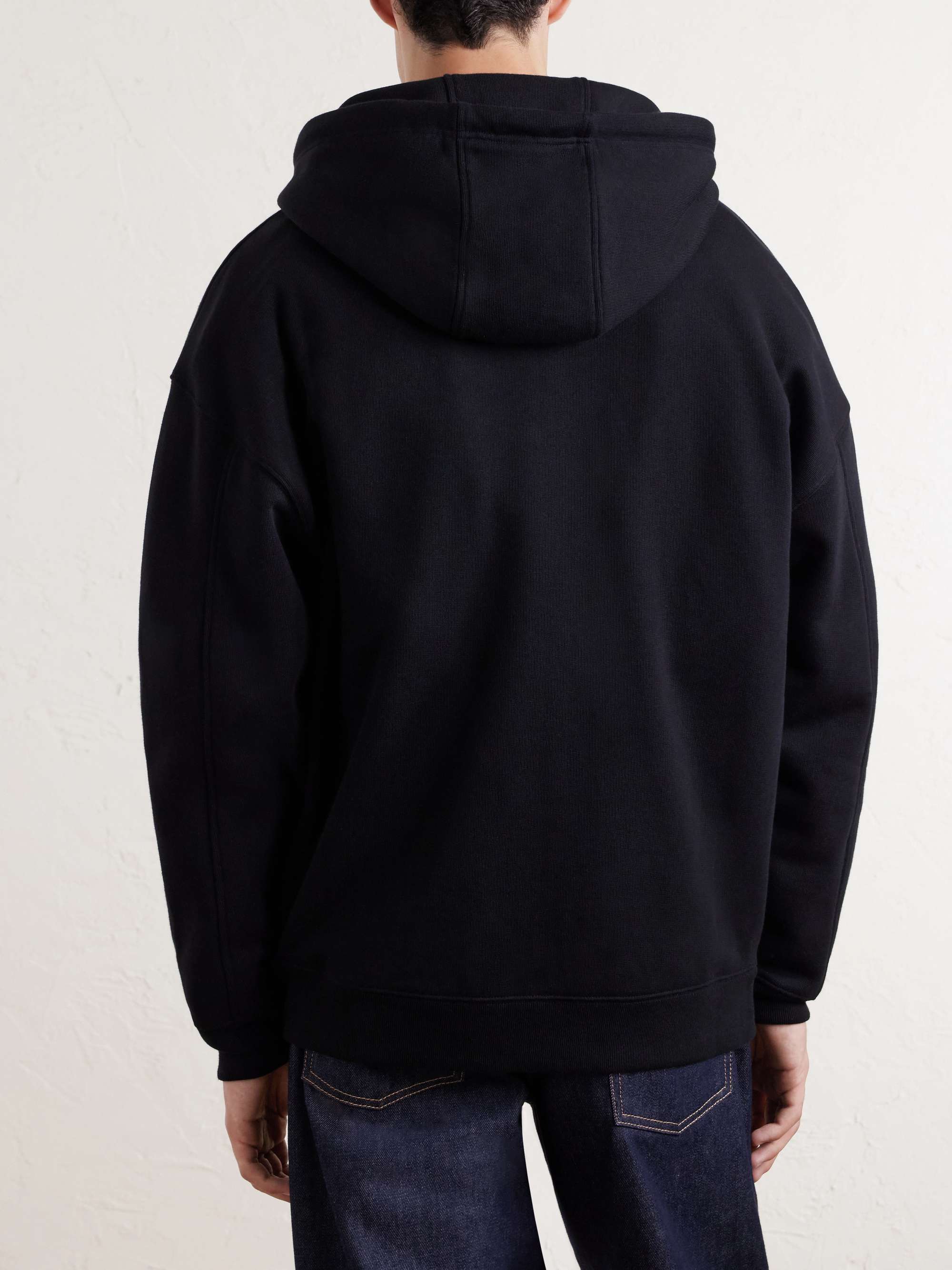 LOEWE Anagram-Embroidered Cotton-Jersey Zip-Up Hoodie for Men | MR