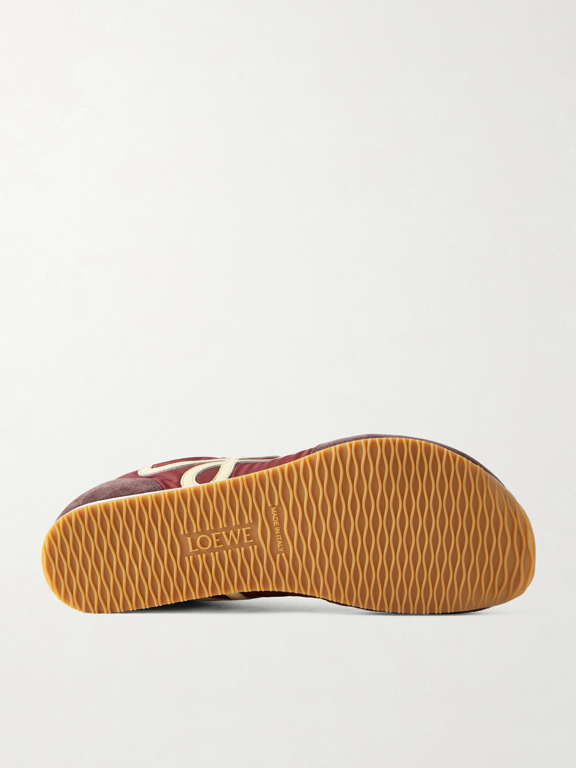 Loewe Ballet Runner 2.0 Nylon And Suede Sneakers With Side Logo In Burgundy