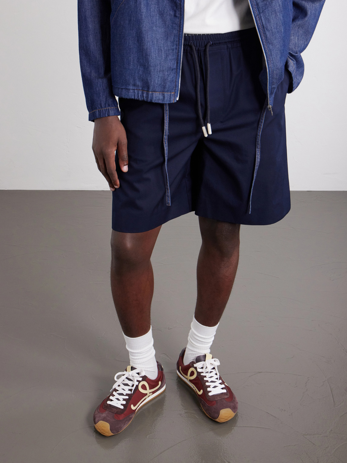 Loewe Ballet Runner 2.0 Nylon And Suede Sneakers With Side Logo In Burgundy