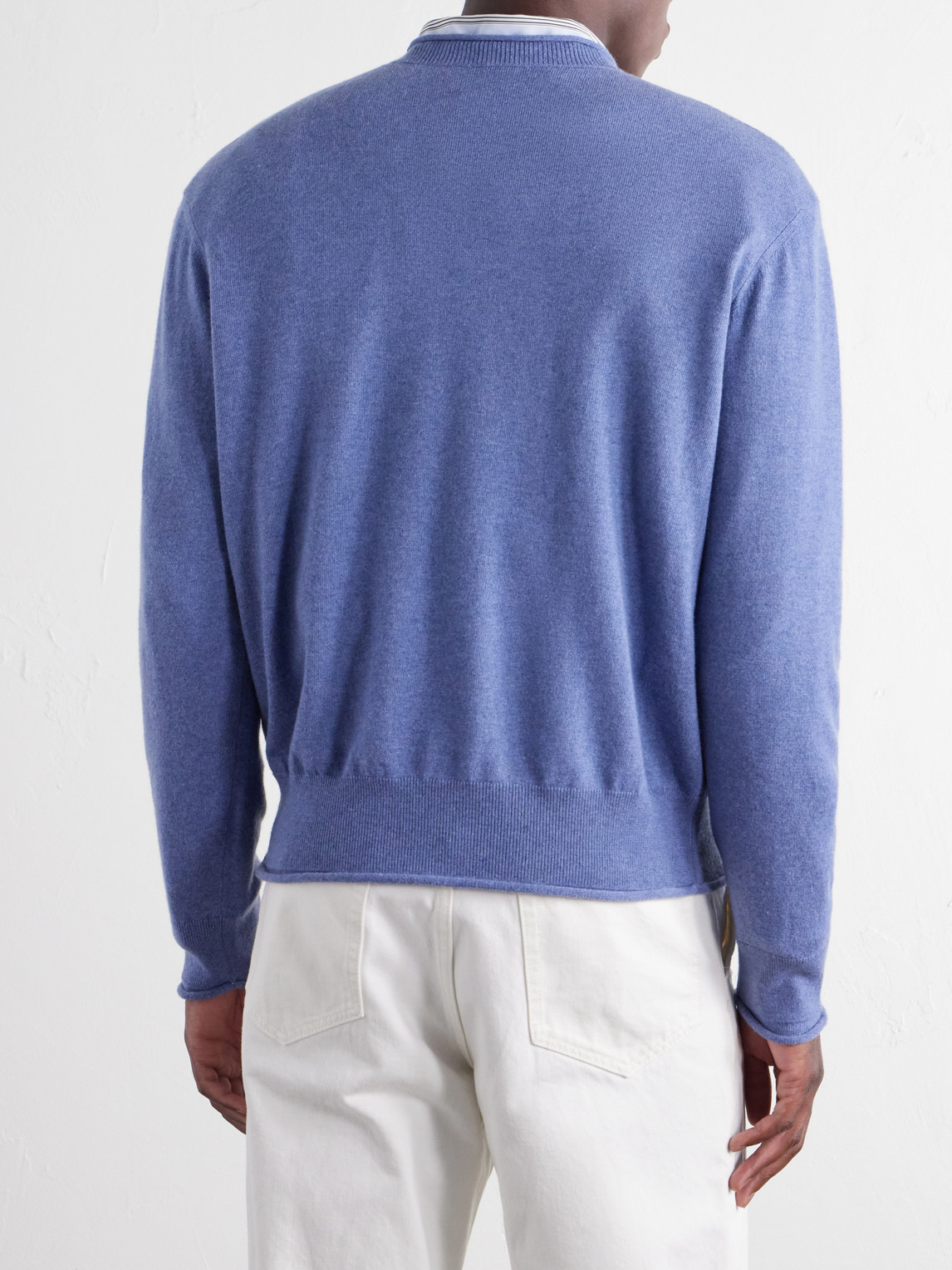 Anagram-Embroidered Cotton-Blend Sweater