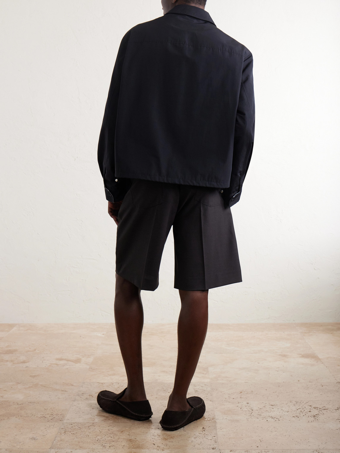 Logo-Embroidered Cotton-Blend Jacket