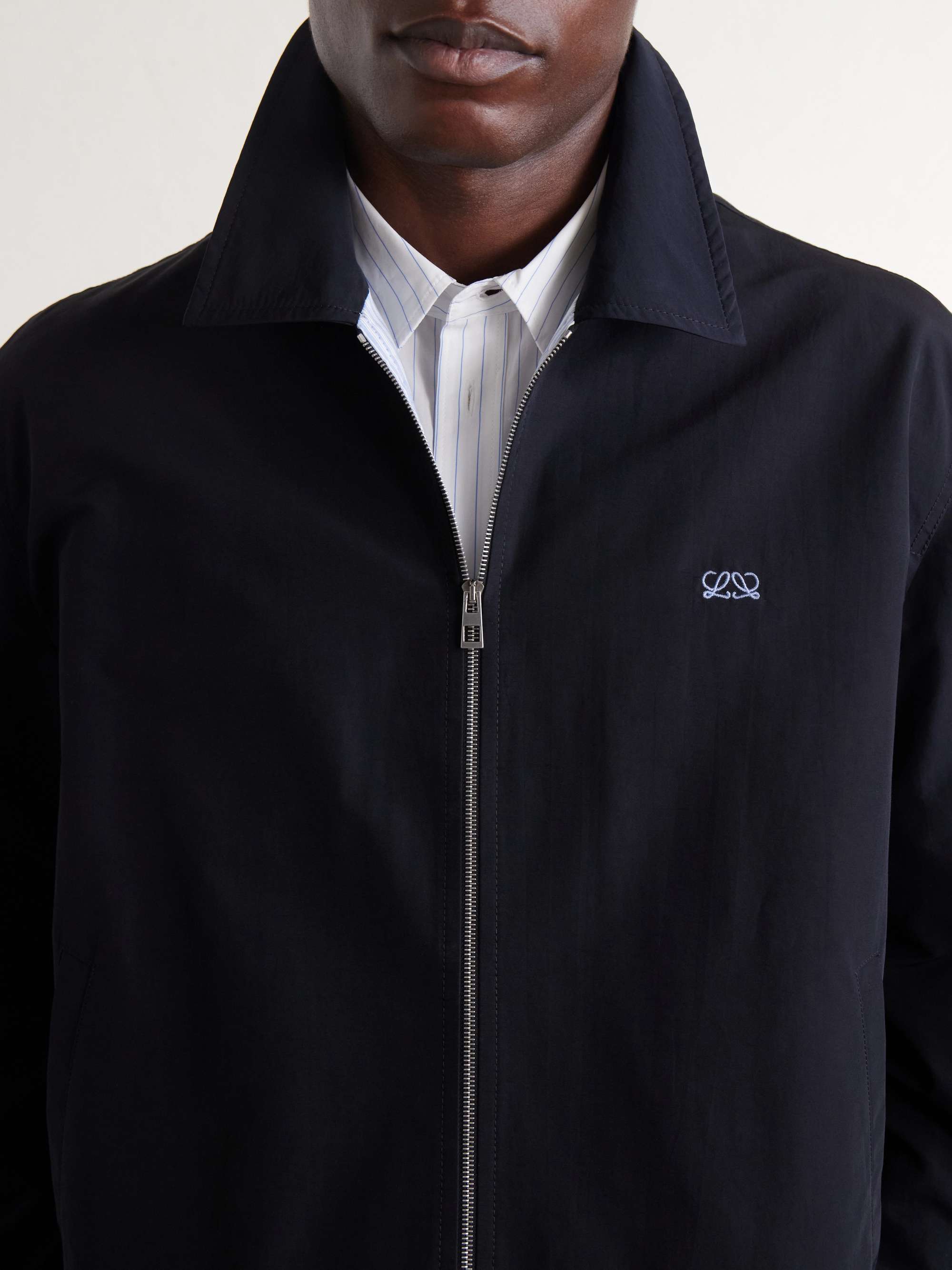 LOEWE Logo-Embroidered Cotton-Blend Jacket for Men | MR PORTER