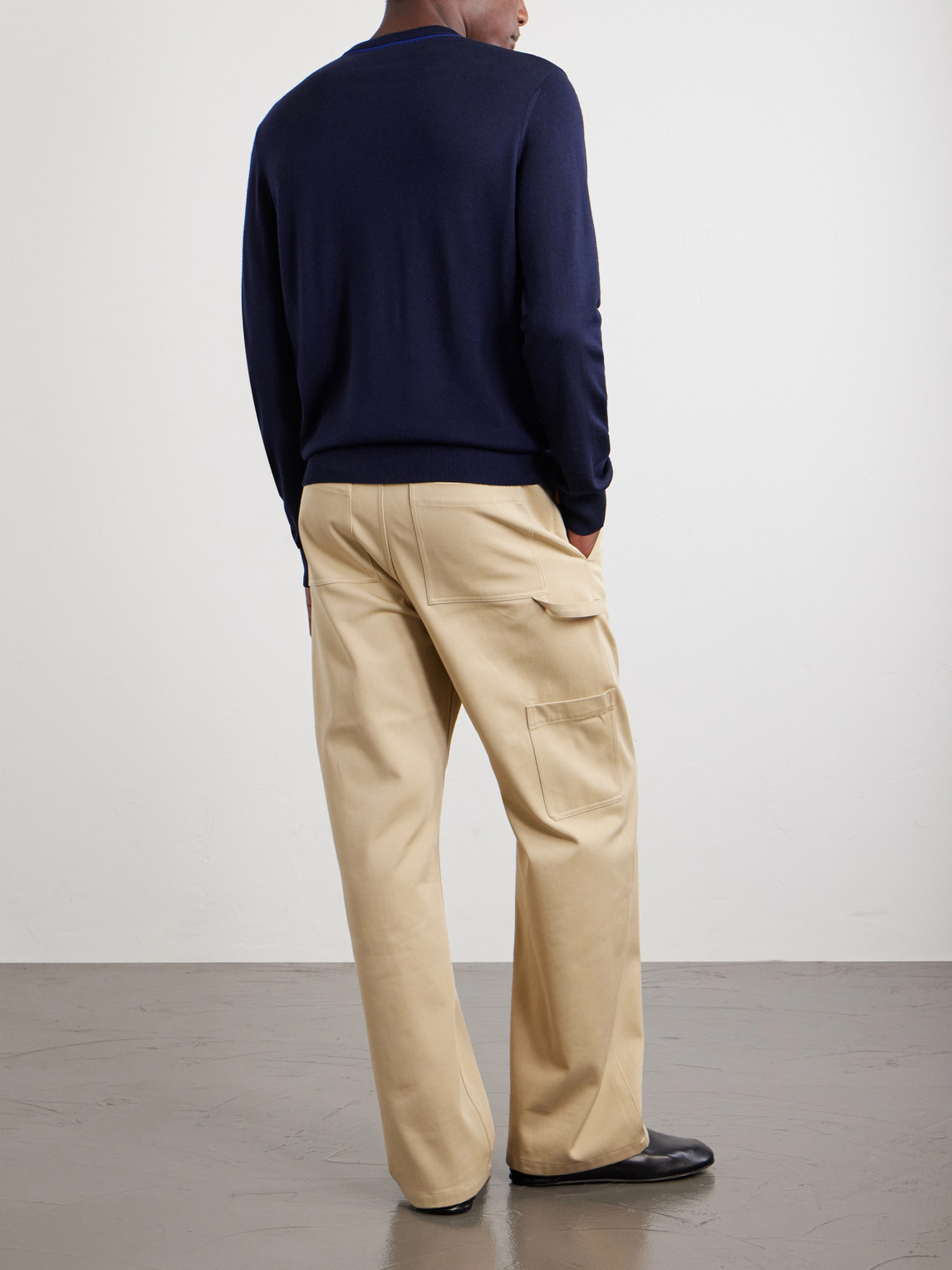 Anagram-Embroidered Wool-Blend Sweater