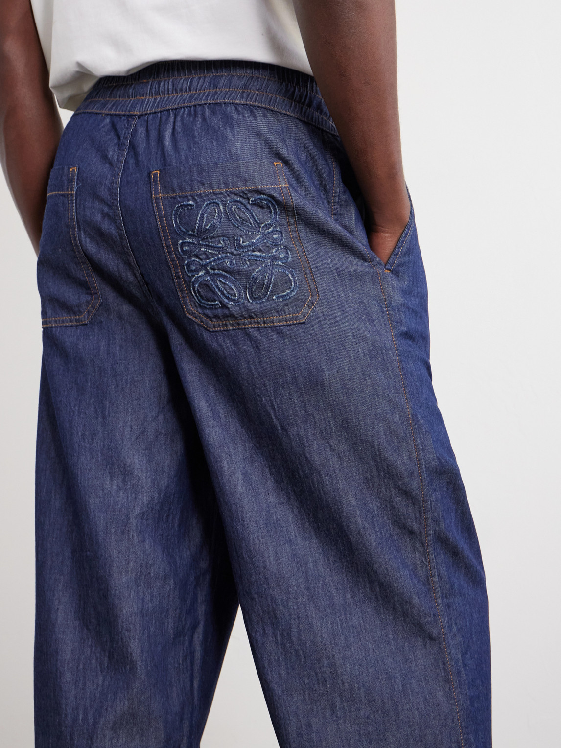 Anagram-Detailed Wide-Leg Jeans