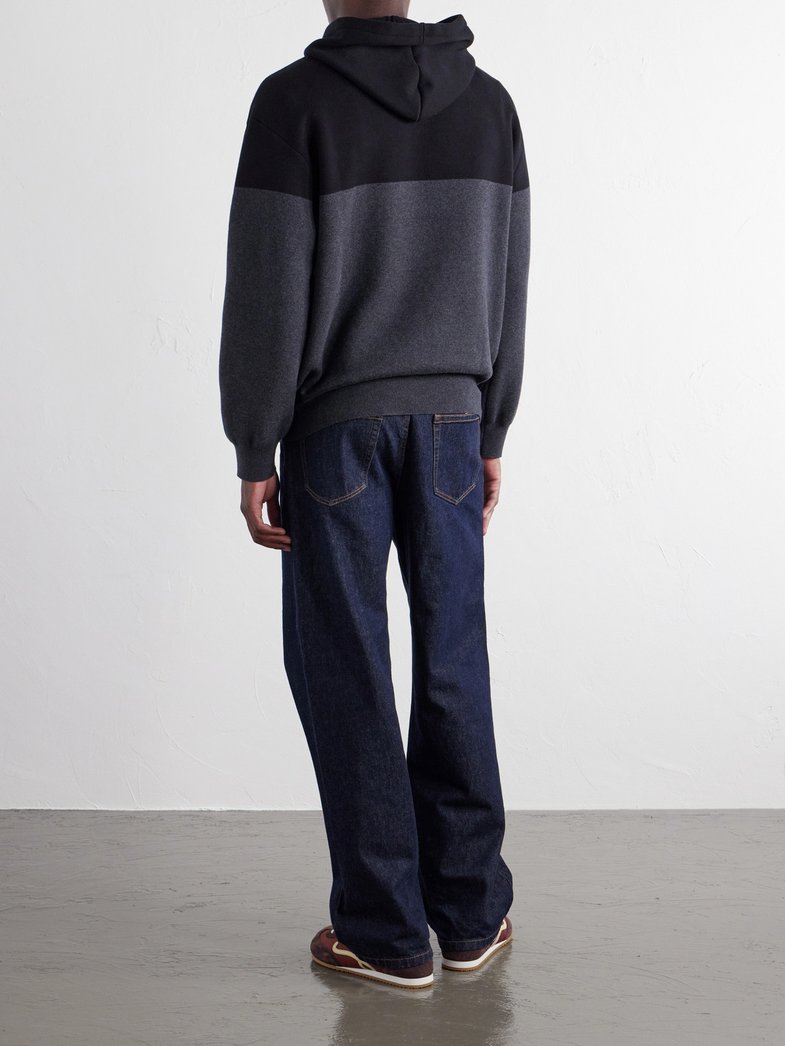 Anagram-Embossed Leather-Trimmed Cotton-Jersey Hoodie