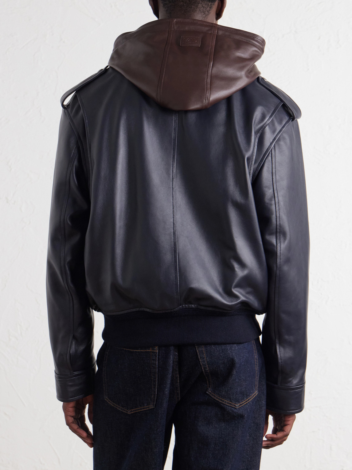 Hooded Jacket Leather