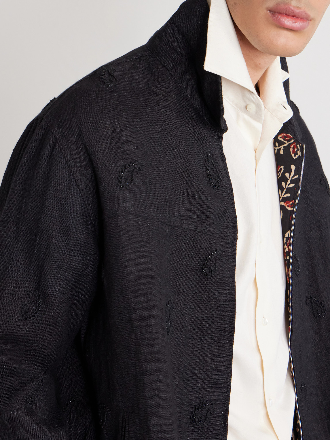 Linen Blouson Jacket