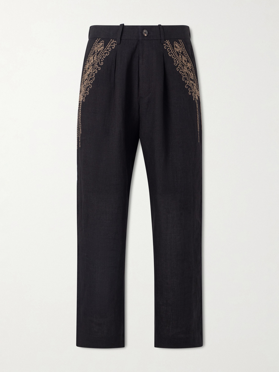 Kartik Research Straight-Leg Zardozi Embroidered Pleated Linen Trousers - Men | Thumbnail 7 Kartik Research Straight-Leg Zardozi Embroidered Pleated Linen Trousers - Men | Thumbnail 7
