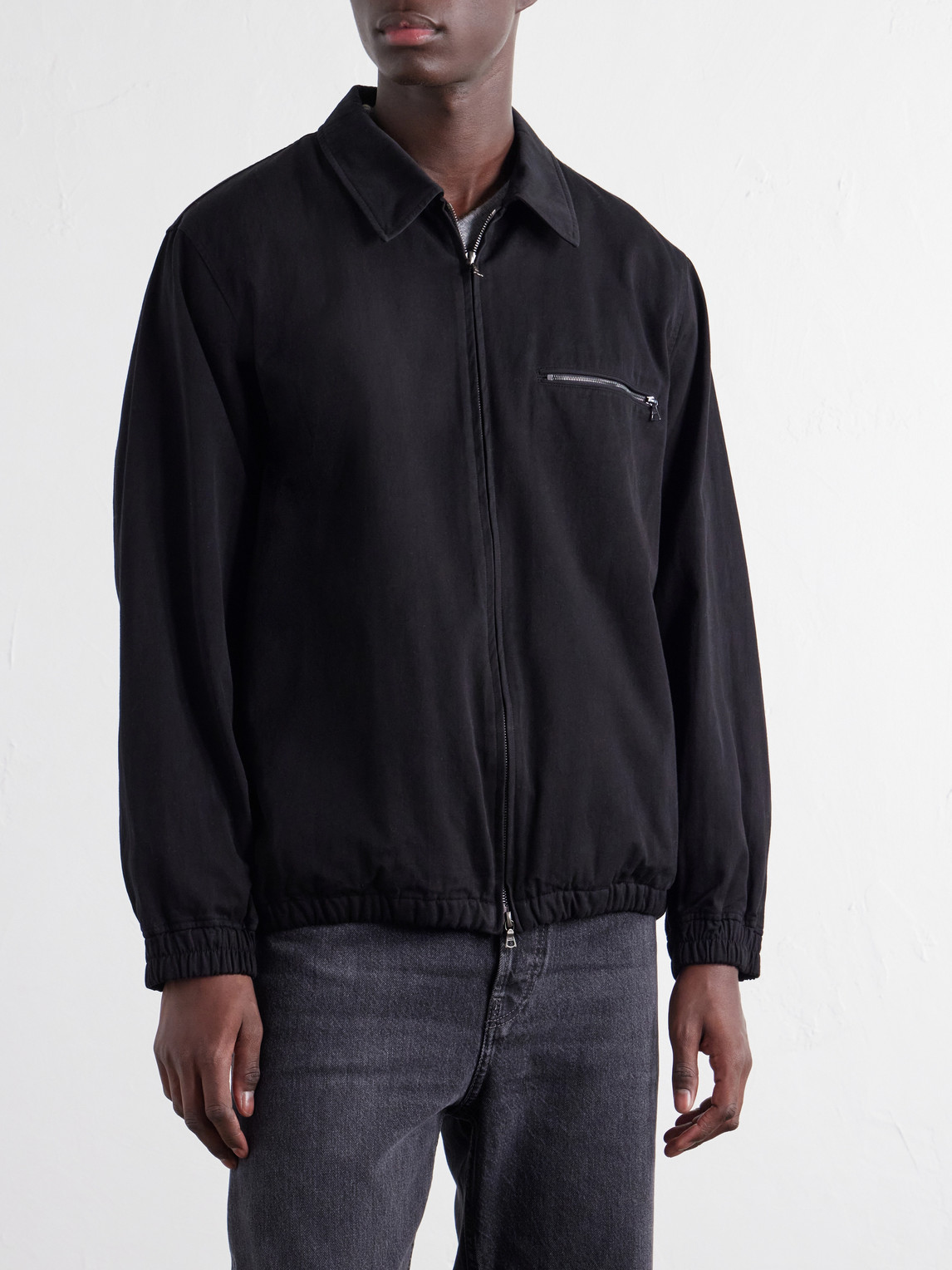 Harrington Garment-Dyed Cotton-Gabardine Jacket