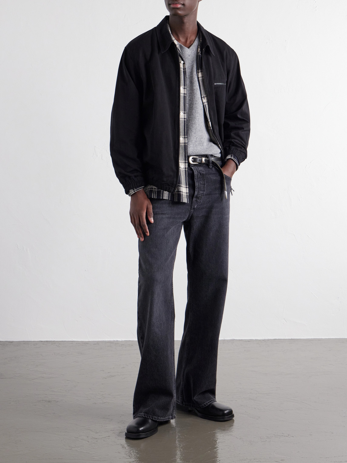 Harrington Garment-Dyed Cotton-Gabardine Jacket
