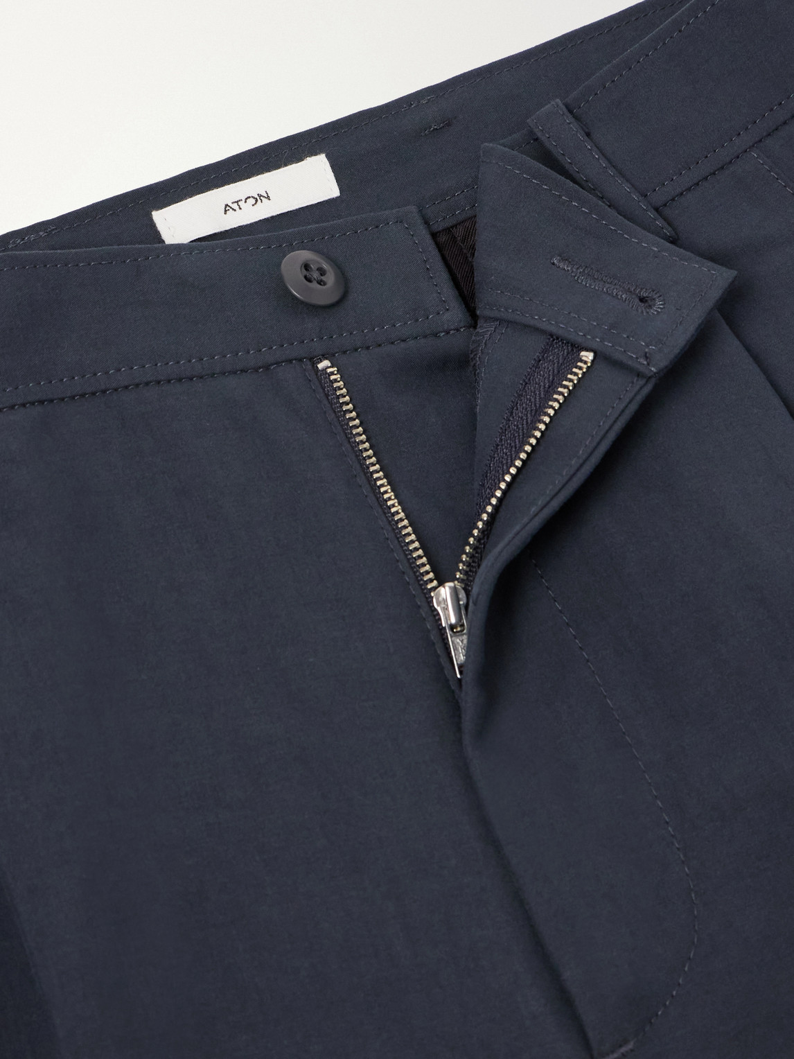 Pleated Tapered Cotton Trousers