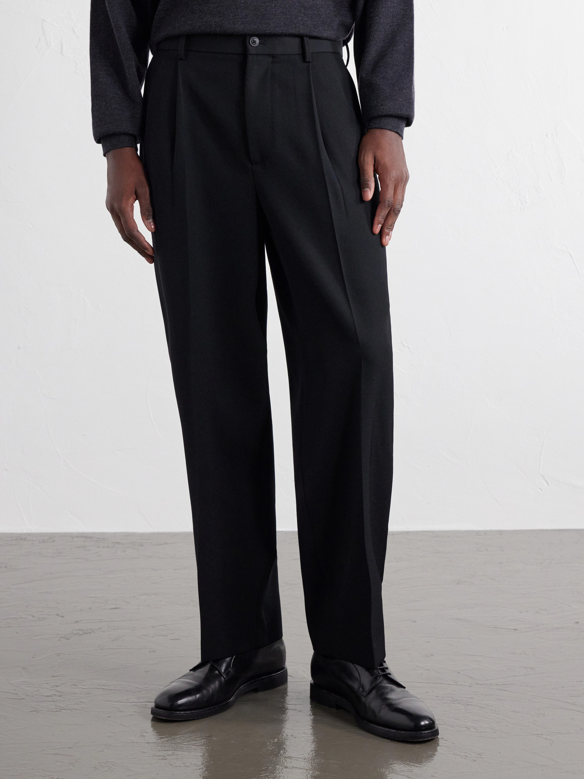 Pleated Tapered Wool-Twill Suit Trousers