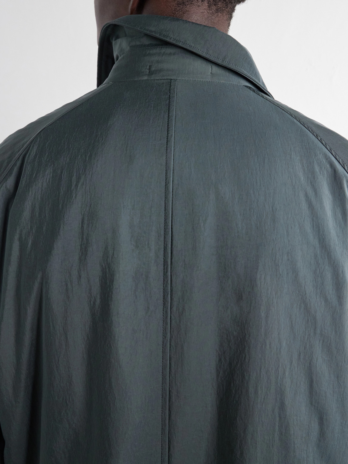 Balmacaan Padded Satin Coat