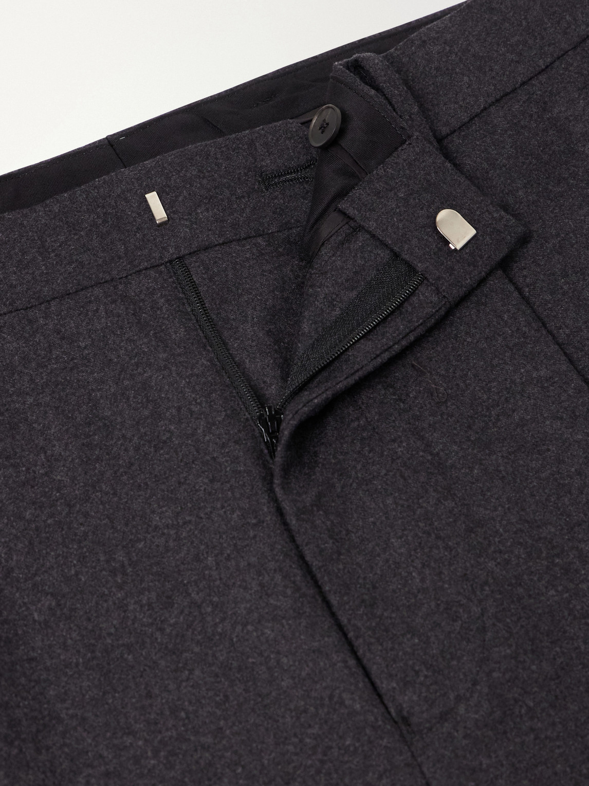 Pleated Straight-Leg Merino Wool Suit Trousers