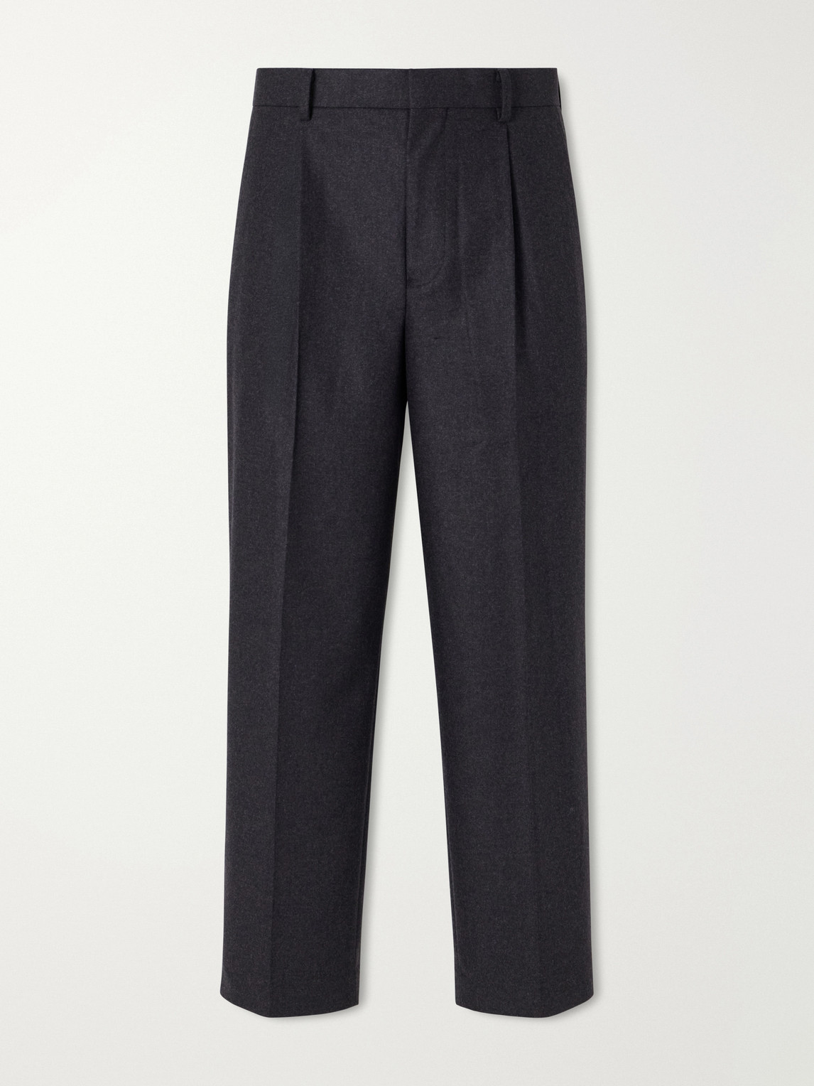 Pleated Straight-Leg Merino Wool Suit Trousers