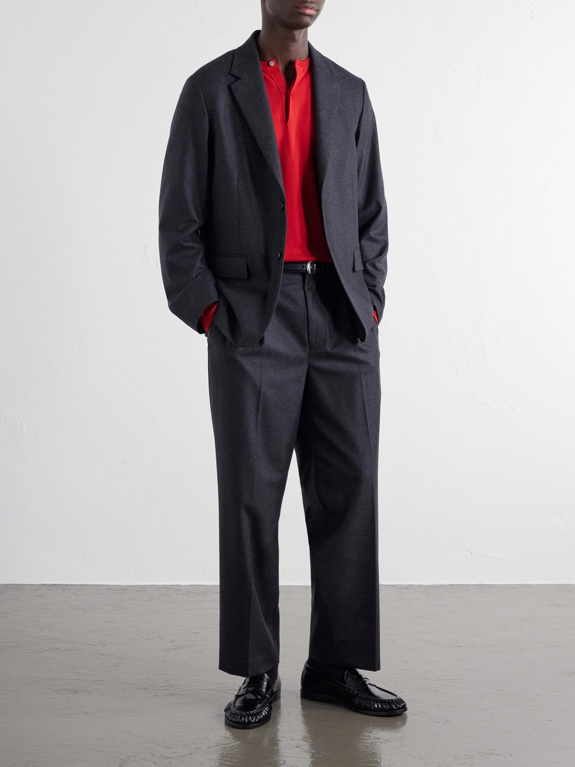 Pleated Straight-Leg Merino Wool Suit Trousers