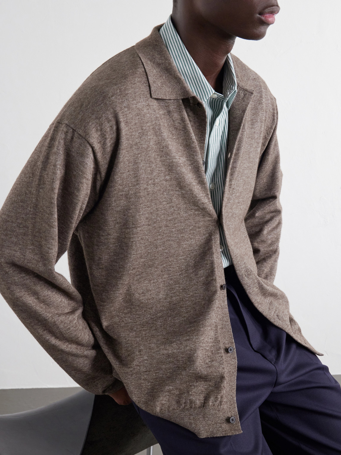 Cotton And Yak Wool-Blend Cardigan