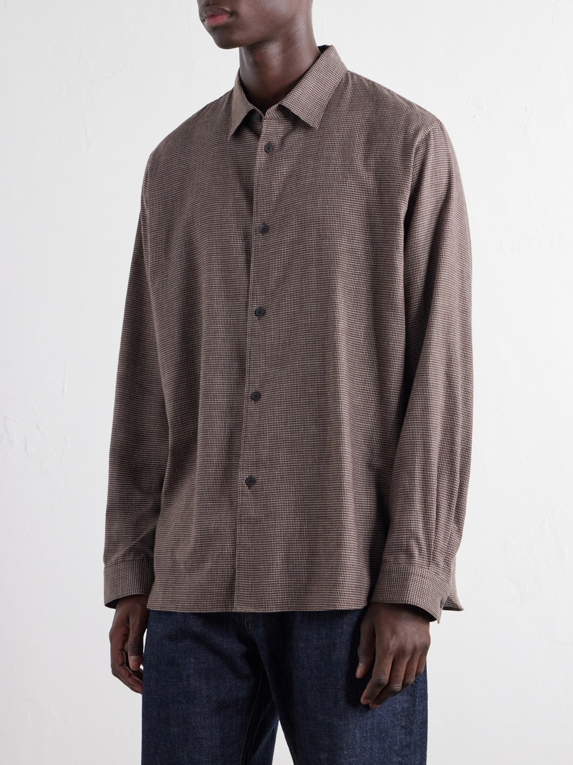 Checked Cotton And Yak-Blend Shirt